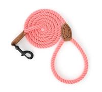 Mile High Life Correa para perro, correas de cuerda de algodón trenzado con punta de cuero con punta de cuero, cierre de metal resistente, 5 pies, 1/2 pulgada de grosor, correa de boda, correa de