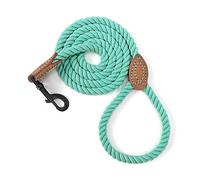 Mile High Life Correa para perro, correas de cuerda de algodón trenzado con punta de sastre de cuero, cierre de metal resistente, 1,8 m, 1,3 cm de grosor, correa de boda, correa de caminar para perros