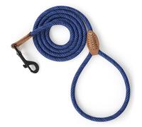 Mile High Life Correa para perro pequeño, correa de cuerda fina con conexión de piel auténtica y cierre de metal resistente, ideal para perros pequeños y medianos (azul, 72 pulgadas-1/3)