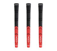 Mile High Life Empuñaduras de Golf - Paquete de 3 Tamaño Jumbo, Empuñaduras de Goma Suave para Palos de Golf Todo Clima - Alto Rendimiento, Tracción y Comodidad - Empuñadura de Golf Roja para Hombres
