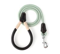 Mile High Life Genuino de Cuero Envuelto Mango de la Correa del Perro, w Heavy Duty Cierre de la Correa de Cuerda para Perros pequeños medianos Grandes (Verde, 5FT)