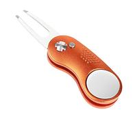 Mile High Life Herramienta de Metal con botón emergente y Marcador magnético de Bolas Golf (Curva Naranja)