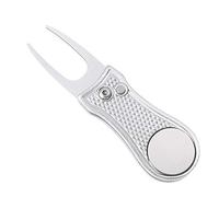 Mile High Life Herramienta de Metal con botón emergente y Marcador magnético de Bolas Golf (Hueso de Plata)