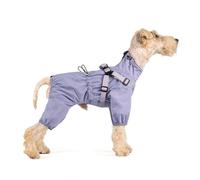 Mile High Life Impermeable para Perros pequeños, Impermeable Ajustable con arnés y Banda Reflectante (Morado, M)