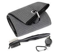 Mile High Life Toalla de Golf de Microfibra Triplemente doblada Kit de Herramientas de cepillos