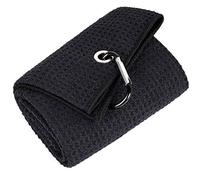 Mile High Life Toalla de Golf triplicada Tejido de Microfibra Primera Calidad Patrón de gofres (Negro/Azul Marino)