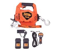 Mile Marker 71-1000 71-1000-29 Rhino Pull 1000 - Cabrestante eléctrico portátil | 11,9 metros de cuerda sintética | Levanta o tira hasta 453,6 kg | Incluye batería adicional