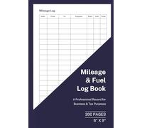 Mileage & Fuel Log Book: Extended 200 Page Edition | Vehicle Mileage Tracker with Fuel Expense Record and Annual Summary | 6 x 9 Format