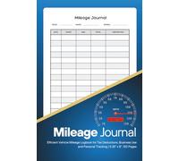 Mileage Journal: Efficient Vehicle Mileage Logbook for Tax Deductions, Business Use, and Personal Tracking - 5.25" x 8", 120 Pages