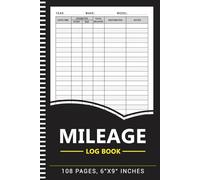 Mileage Log Book: Auto Mileage Journal, Odometer Tracking Logbook, Truck and Car Miles Expenses Tracker For Small Business or Personal Taxes - 105 Pages, 6"x9" inche
