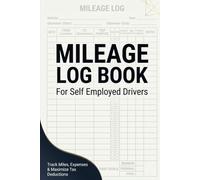 Mileage log book for self employed drivers: Track miles, Expenses and Maximize Tax Deductions Easily - 12 month Record Book for freelancer, contractors and small business owners.