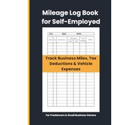 Mileage Log Book for Self-Employed: Track Business Miles, Tax Deductions & Vehicle Expenses with a Simple, Accurate and IRS-Ready Log