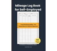 Mileage Log Book for Self-Employed: Track Business Miles, Tax Deductions & Vehicle Expenses with a Simple, Accurate and IRS-Ready Log