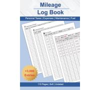 Mileage Log Book: Vehicle Distance and Expense Tracker for Business & Personal Use | Odometer Checklist for Cars, Truckers | Undated 110 Pages, 6 x 9, A4