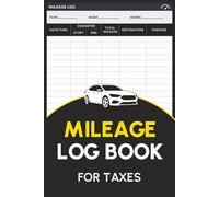 Mileage Log Book: Vehicle Mileage Record Book for Business or Personal Taxes: Daily Mileage Tracker for Car or Truck