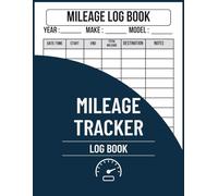 Mileage Tracker Log Book: Auto Mileage Log for Business, Travel, and Vehicle Records (120 Pages)