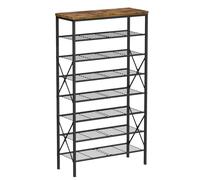 MILEFA Organizador de zapatos de 8 niveles altos, zapatero de gran capacidad con capacidad para 32 pares de zapatos, duradero y estable, estante de metal ajustable apilable para entrada, pasillo, sala