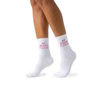 MILENA Calcetines Mujer con Frase DRAMA Blanco Algodón Suave Transpirable Calcetines Fashion Casual Estilo Sneaker Idea de Regalo Mujer Chica Talla 37-41