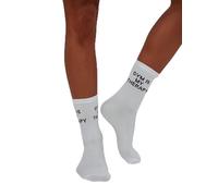 MILENA Calcetines Mujer con Frase GYM Blanco Algodón Suave Transpirable Calcetines Fashion Casual Estilo Sneaker Idea de Regalo Mujer Chica Talla 37-41