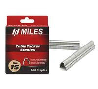 Miles Caja 630 Grapas Cable Redon/Plano Nº15 5/32, Negro, Estandar