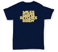 Miles Davis Bitches Brew Free Jazz Rare Vinyl - Camiseta unisex de algodón para hombre, cuello redondo, manga corta, color azul marino, azul, M