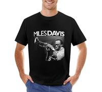Miles Davis Cute Anime Hip Hop Unisex 100% Cotton Short-Sleeve T-Shirts Black XXL