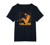 Miles Davis Plays in Shades Camiseta, Mujer Tallas Grandes, Negro, 3XL Grande