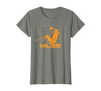 Miles Davis Plays in Shades Camiseta, Mujer, Verde Militar Jaspeado, 3XL