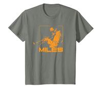 Miles Davis Plays in Shades Camiseta, Niños, Verde Militar Jaspeado, 8 años