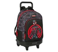Safta Mochila escolar Spider-Man Miles Morales, grande 45 cm con carro extraíble y ruedas