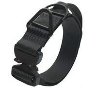 Miles Tactical K9 Cobra - Collar de perro resistente para perros grandes (grande con asa, negro)