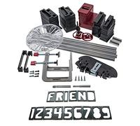 Milescraft 1262 SignPRO - Kit de fabricación de letreros para enrutadores (métrico) - Letras horizontales de 64 mm y 34 mm (166 plantillas), números verticales de 64 mm y 34 mm (80 plantillas) - Broca