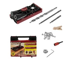 Milescraft 1325 Pocket Jig 200 - Kit completo de plantilla de agujero de bolsillo doble/doble. Fácil de usar, guía de taladro de bolsillo, plantilla de tornillo con todos los accesorios.