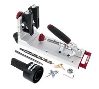 Milescraft 1327 Pocket Jig 400 - Plantilla de agujero de bolsillo totalmente metálica, autosujeción, resistente, kit completo con broca, destornillador y tornillos