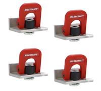 Milescraft 4031 - Topes de leva, paquete de 4 topes en T de ajuste rápido. Anodizado, 1-9/16 pulgadas de largo con palanca de leva. Perfil bajo para tablas de 3/4 pulgadas o más gruesas.