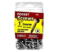 Milescraft 52010003 1 "bolsillo tornillos - grueso - incluye 100, T20 Star, pan cabeza tornillos