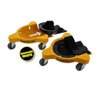 Milescraft Rodilleras 1603 duraderas y resistentes con 3 ruedas y cómodos cojines de gel para adultos unisex, capacidad de giro completa de 360° sin levantarse del suelo, amarillo, talla única