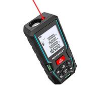 MiLESEEY Medidor Láser 50M, Telémetro Láser Interiores, m/in/ft/ft+in | 2 Niveles de Burbuja, Precisión de ± 2mm, Pantalla LCD Retroiluminada, Modo Pitagórico, Medida de Distancia/Área/Volumen