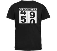 Milestone Birthday Oldometer Odometer Turning 50 Mens T Shirt Black S