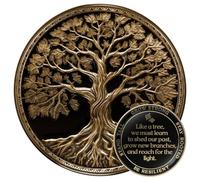 MilestoneMint Juego de regalo de árbol de la vida con monedas de sobriedad de afirmación | Regalos de sobriedad de aniversario para hombres y mujeres | Monedas AA y medallones con cápsula de fichas
