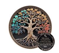 MilestoneMint Juego de Regalo de Monedas de sobriedad de afirmación | Medallón de Chip AA del árbol de la Vida con cápsula de Monedas, Soporte de exhibición y Tarjeta | Regalos de sobriedad para