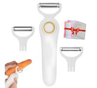 Milex 5 In 1 Blade Electric Peeler Fruits and Vegetables, Handheld Automatic Potato Peeler Electric, Milex 5 in 1 Peeler with 3 Interchangeable Blades, USB Rechargeable Auto Blade (1Pcs)