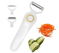 Milexs 5 in 1 Blade Electric Peeler, 3-in-1 Handheld Fruit Peeler with 3 Blades, USB Rechargeable, For Fruit Vegetables Kitchen, For Potato, Carrots, Fruits (1pcs)