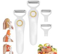 Milexs 5 In 1 Blade Electric Peeler, Handheld Electric Peeler Fruits and Vegetables, Instant Usb Rechargeable, for Potato, Carrots, Fruits (2 Pcs)
