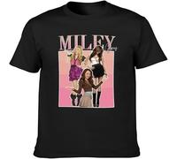 Miley Cirus Vintage 90S Style Hannah Montana Fan Graphic Printed T-Shirt Fashion Mens tee Black XXL