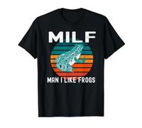 Milf Hombre Me Gustan Ranas Divertido Rana Anfibio Papá Broma Camiseta gráfica económica, Hombre, Negro, XL