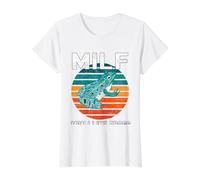 Milf Hombre Me Gustan Ranas Divertido Rana Anfibio Papá Broma Camiseta gráfica económica, Mujer, Blanco, L