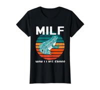 Milf Hombre Me Gustan Ranas Divertido Rana Anfibio Papá Broma Camiseta gráfica económica, Mujer, Negro, XS