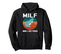 Milf Hombre Me Gustan Ranas Divertido Rana Anfibio Papá Broma Sudadera con Capucha