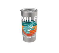 MILF Hombre Me Gustan Ranas Divertido Rana Anfibio Papá Broma Vaso térmico de acero inoxidable de doble pared